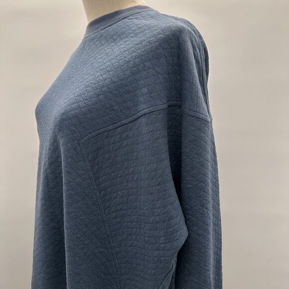 Hatch Quilted Maternity Sweatshirt  Sz 2 (M)  Blue Round Neck Relaxed Loungewear - Picture 5 of 11